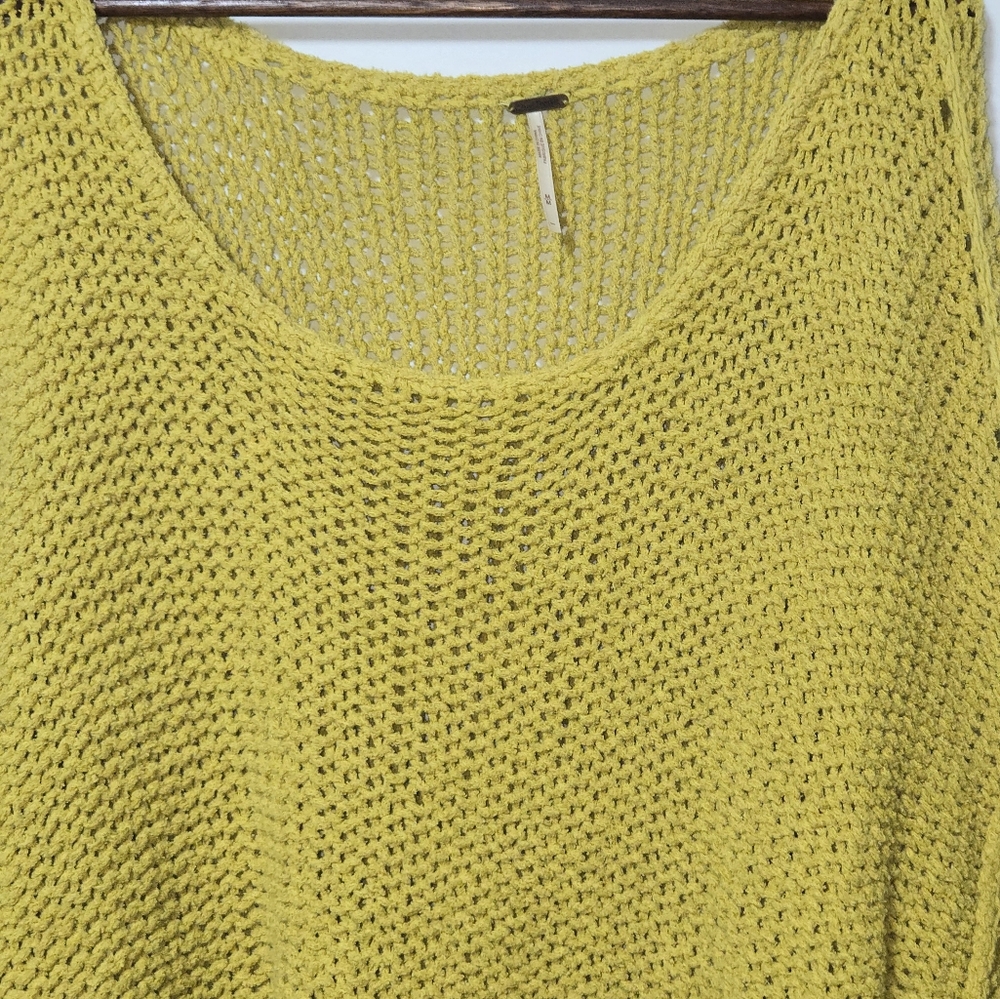 Free People Halo Oversized Knit Sweater Mustard Yellow Medium - Picture 2 of 7